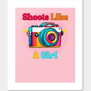 Shoots like a girl | Photographer t-shirt design Posters and Art